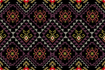 Geometric Ethnic pattern design for background,carpet,wallpaper,clothing,wrapping,Batik,fabric,Vector illustration.embroidery style.