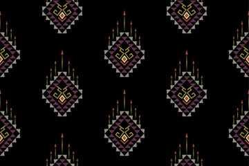 Fototapeta na wymiar Geometric Ethnic pattern design for background,carpet,wallpaper,clothing,wrapping,Batik,fabric,Vector illustration.embroidery style.