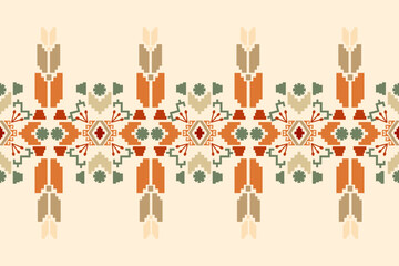 Cross Stitch Pixel Pattern. Ethnic Patterns. Abstract art. Design for carpet, wallpaper, clothing, textile, pillow, curtain, bedsheet, table runners. Vintage Style. Vector illustration.
