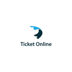 simple vector travel ticket logo