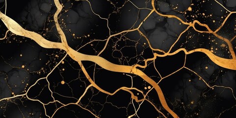 Black and Gold Elegance: Design a luxurious and sophisticated background by combining black marble with golden veins or accents.