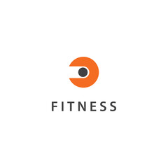 modern gym iron ball logo icon