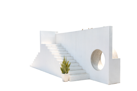 Ascending stairs abstract white