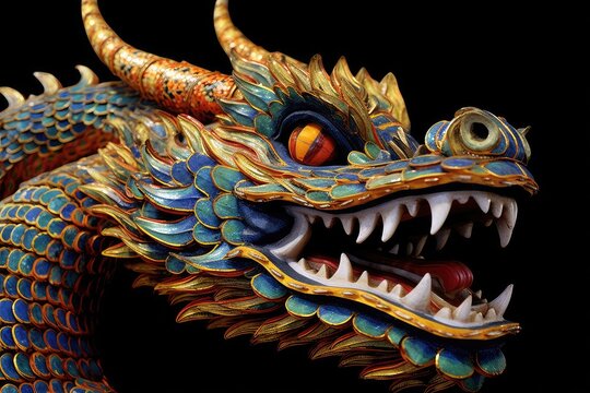 chinese dragon statue isolated