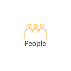 people line logo icon people concept color yellow