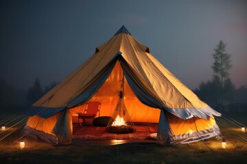 camping in the night