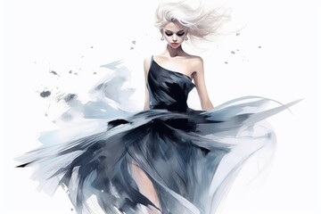Fashion and Beauty illustration on white background.