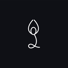 yoga logo simple vector icon design style mono line