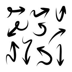 hand drawn arrow set. Doodle vector illustration. eps 10.