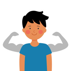 Self confidence kids concept vector illustration on white background.