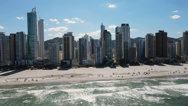 Aerial view of the skyscrapers of Balneario Camboriu, Brazil