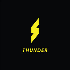 creative simple electricity logo, black background