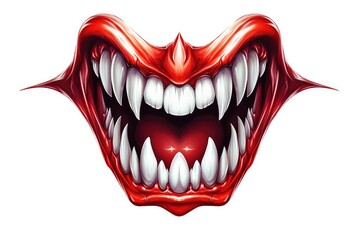 Naklejka premium Vampire Fangs and Vampires illustration on white background.
