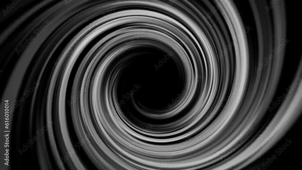 Poster abstract black and white spiral lines in the form of a curve that winds around a central point, rend