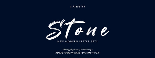 STONE Elegant alphabet letters font and number. Classic Lettering Minimal Fashion Designs. Typography modern serif fonts decorative vintage design concept. vector illustration. - obrazy, fototapety, plakaty