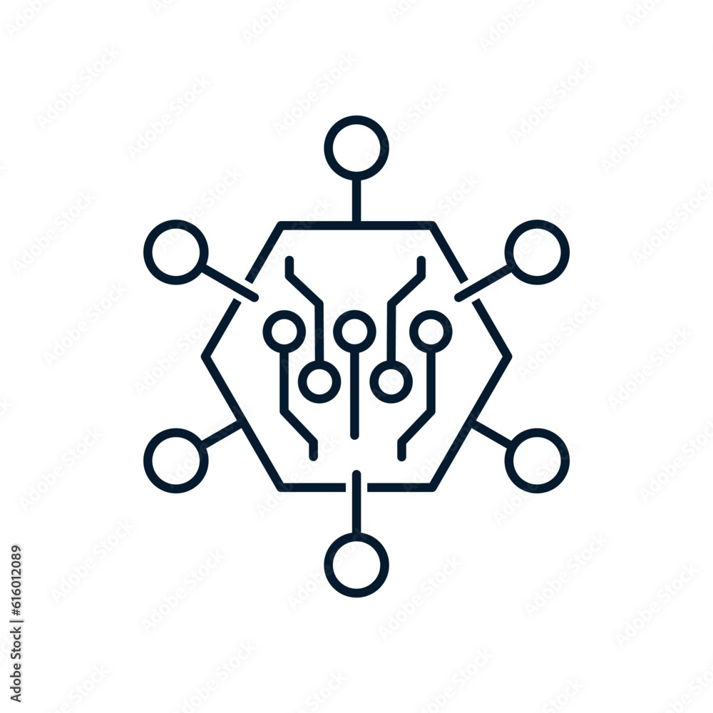 Aufkleber software integration concept. vector icon isolated on white background.