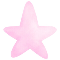 Pink Star Watercolor Hand Draw