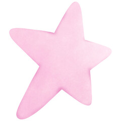 Fototapeta premium Pink Star Watercolor Hand Draw