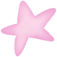 Fototapeta premium Pink Star Watercolor Hand Draw