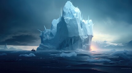 Fototapeta na wymiar Iceberg at sea
