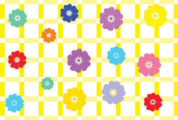 White Squares and floral background