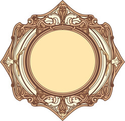  label art nouveau - round, no flowers. Generative AI