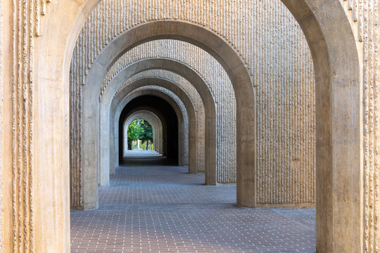 Arched Cloister of Law School Building at Stanford University, California