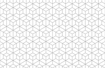 Grey cube hexagon geometric seamless pattern. Vector Repeating Texture.