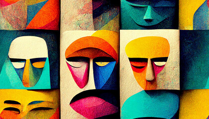 Abstract human face art - Generative AI