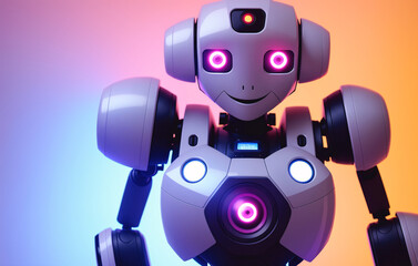 Robot. Mechanical cybernetic machine with artificial intelligence. Generative AI.