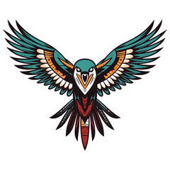 Flying falcon logo vector clip art illustration