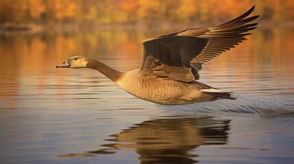 country goose swimming