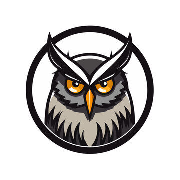 owl iconic logo vector clip art illustration, symbolizing knowledge and intuition, perfect for educational materials and spiritual designs