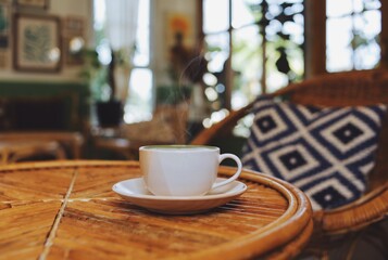 cup of coffee on a table