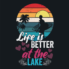 Men's Lake T Shirt Life Is Better At The Lake Shirt Camping Shirt  Lake Life T Shirt
