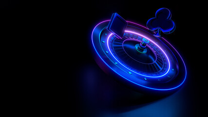 casino roulette wheel 3d rendering illustration