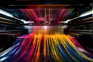 the inside of an oven with colorful lines coming out from it's top and bottom, as seen in this image