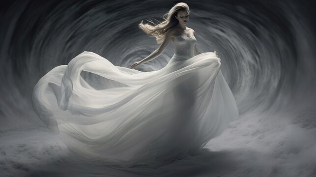photography a stunning woman hyperdetailed sheer fluid, generative AI