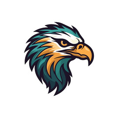 falcon head logo vector clip art illustration