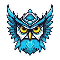 A charismatic and iconic owl wearing a crown vector clip art illustration, evoking a sense of power and prestige, suitable for book covers, event invitations, and high-end products