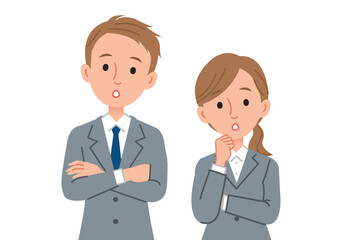 悩んでいるビジネスパーソン（男女）