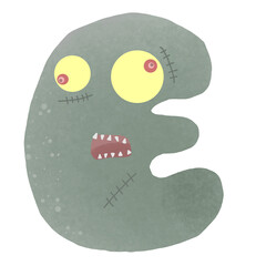 Zombie Halloween cartoon 