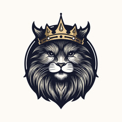 King Cat wearing a crown vector clip art illustration