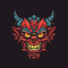 Unleash the dark side with a devil demon head clip art, showcasing intricate horns, fierce expression, and a captivating presence