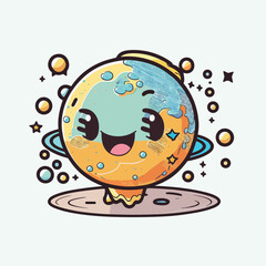 vector cute mercury cartoon style