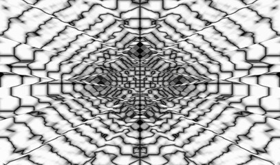 3D illustration of geometric background with checkered texture - Abstract illusion