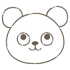 Hand draw cute icon line - panda