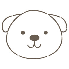 Hand draw cute icon line - dog