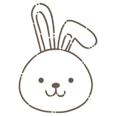 Hand draw cute icon line - rabbit
