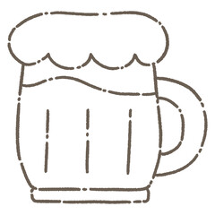 Hand draw cute icon line - beer